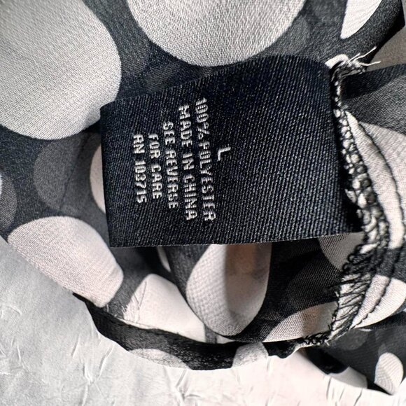 Black and white polka dot button down shirt, size large. Retro workwear - Picture 3 of 8